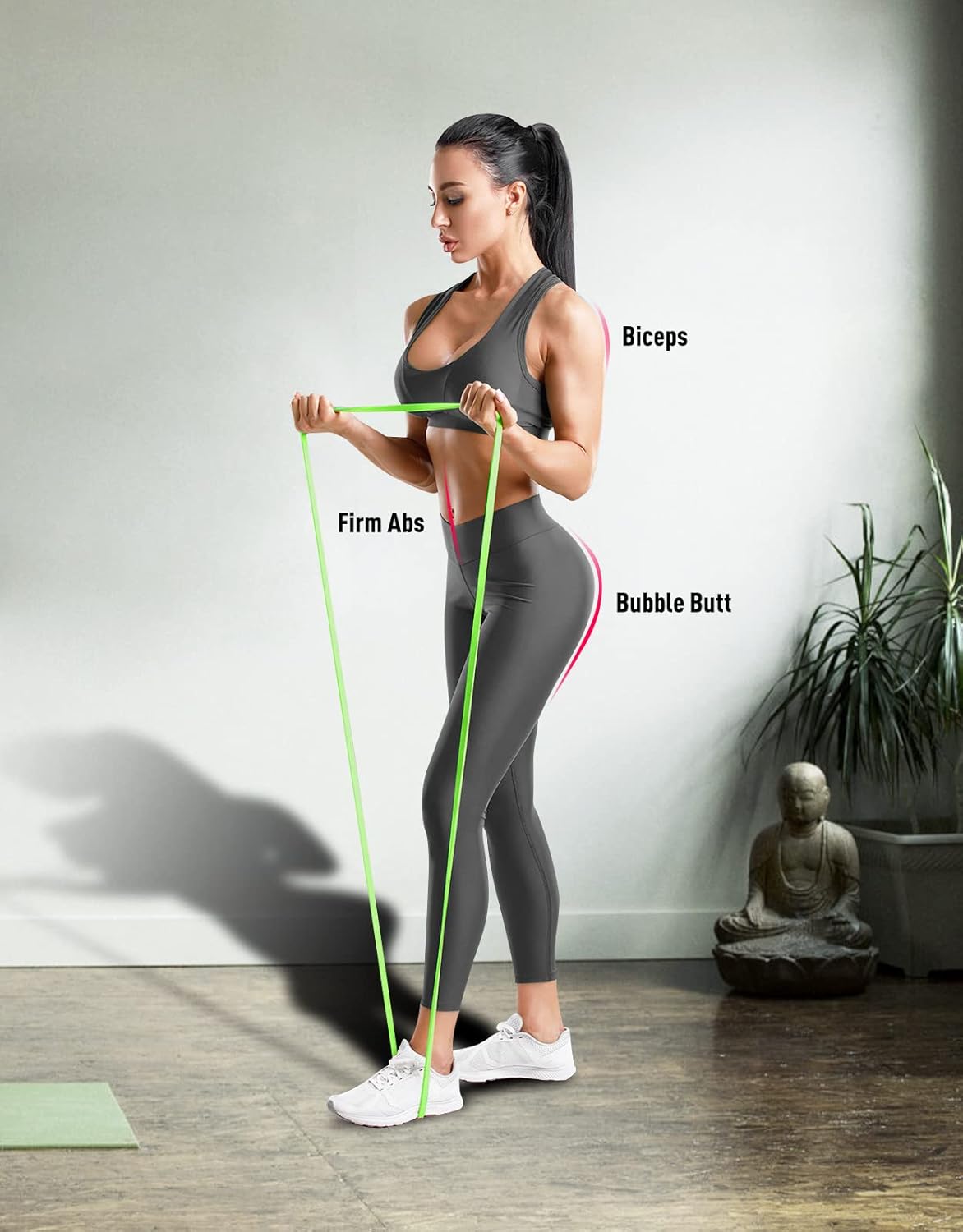 SUNPOW Pull Up Assistance Bands - Set of 5 Resistance Heavy Duty Workout Exercise Crossfit Stretch Fitness Bands Assist Set for Body