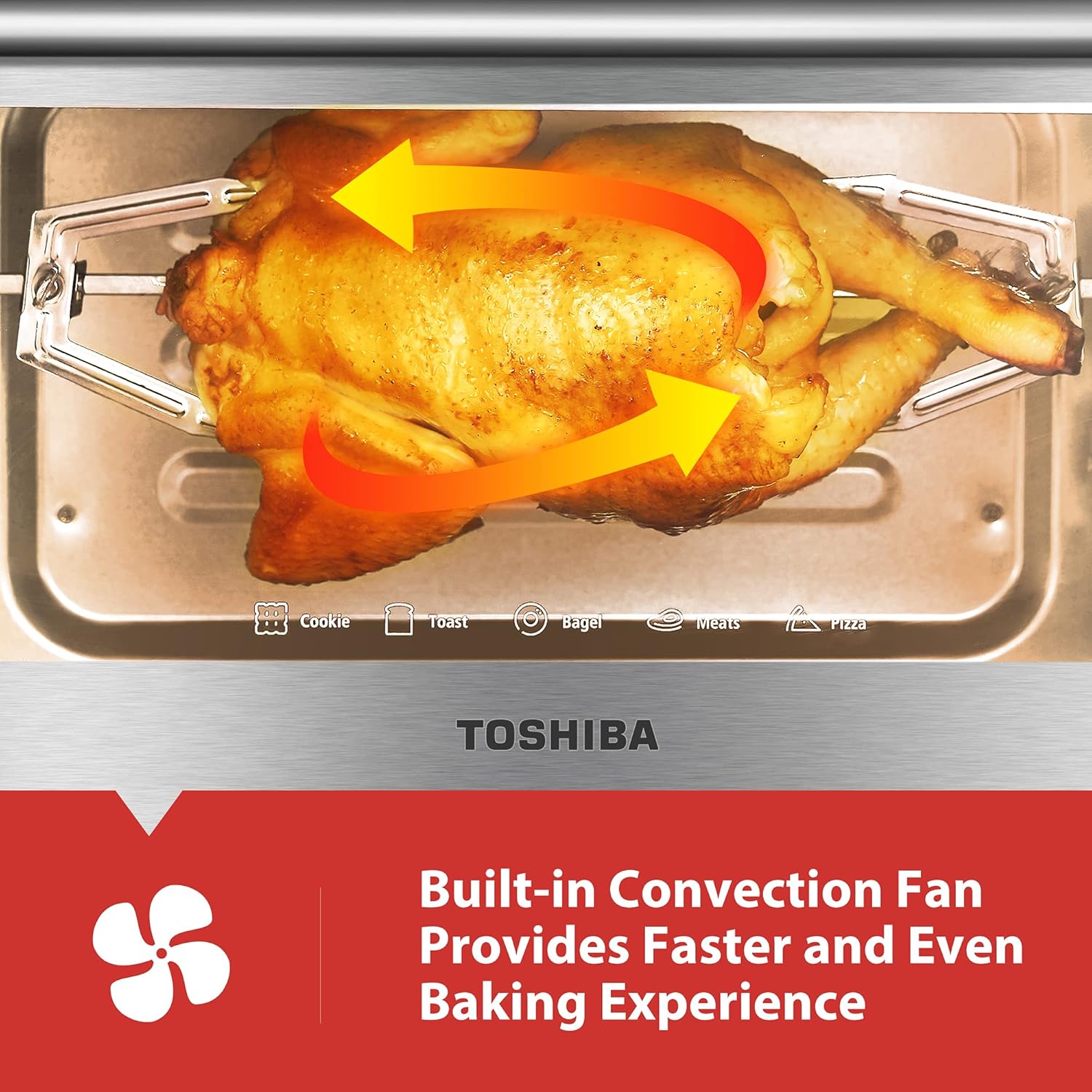 Toshiba AC25CEW-SS Digital Toaster Oven + Toshiba EM131A5C-SS Microwave Oven with Smart Sensor