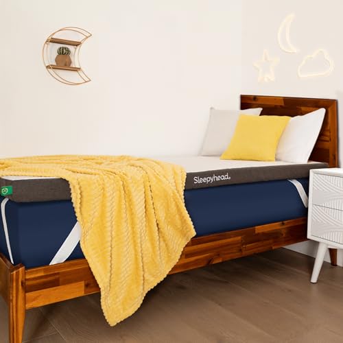 Sleepyhead Twin XL 2 Inch Gel Memory Foam Mattress Topper for College Dorm – Thick
