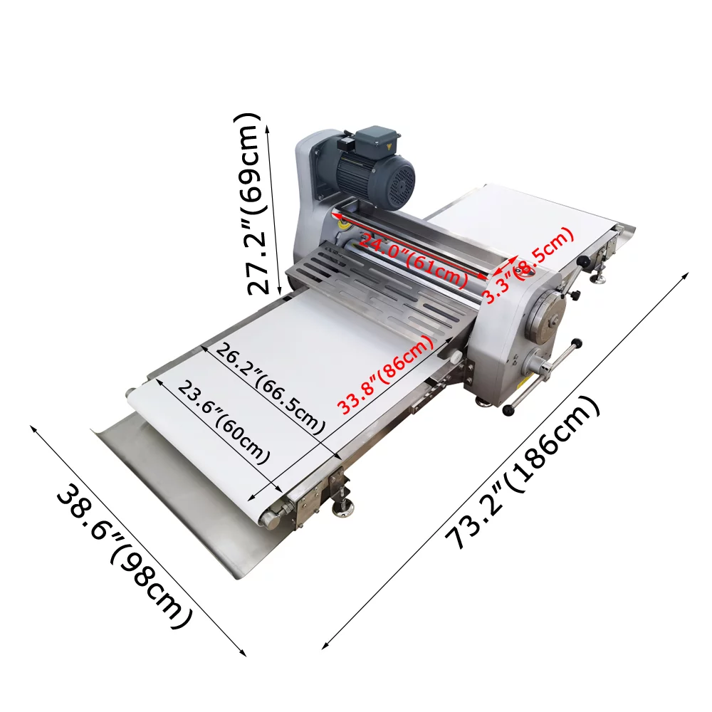 INTSUPERMAI Commercial Continuous Croissant Dough Sheeter Stainless Steel for Bakery