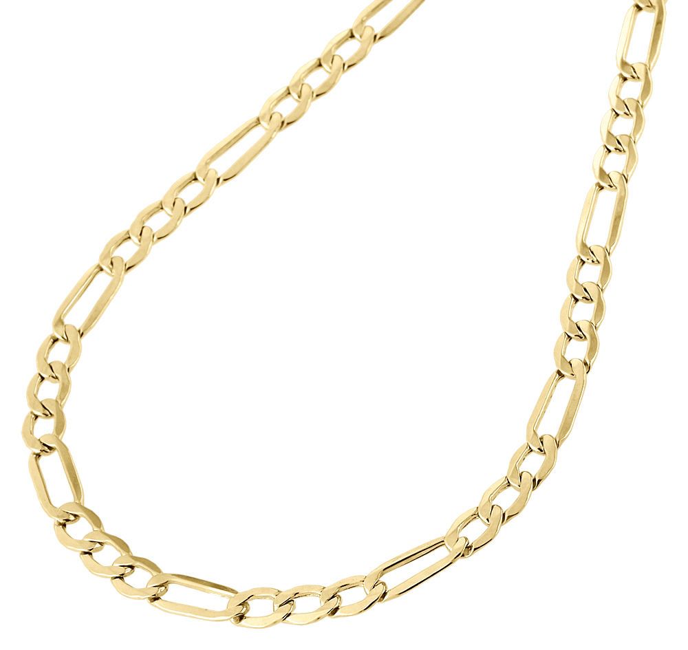 10K Yellow Gold 5.0mm Figaro Chain Necklace Lobster Clasp, 22 Inches