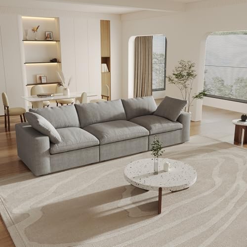 160.6" Cloud Couch Modular Sectional Sofa for Livingroom,Oversized Convertible Sofa with Storage Ottomans,6 Seat Wide Couches