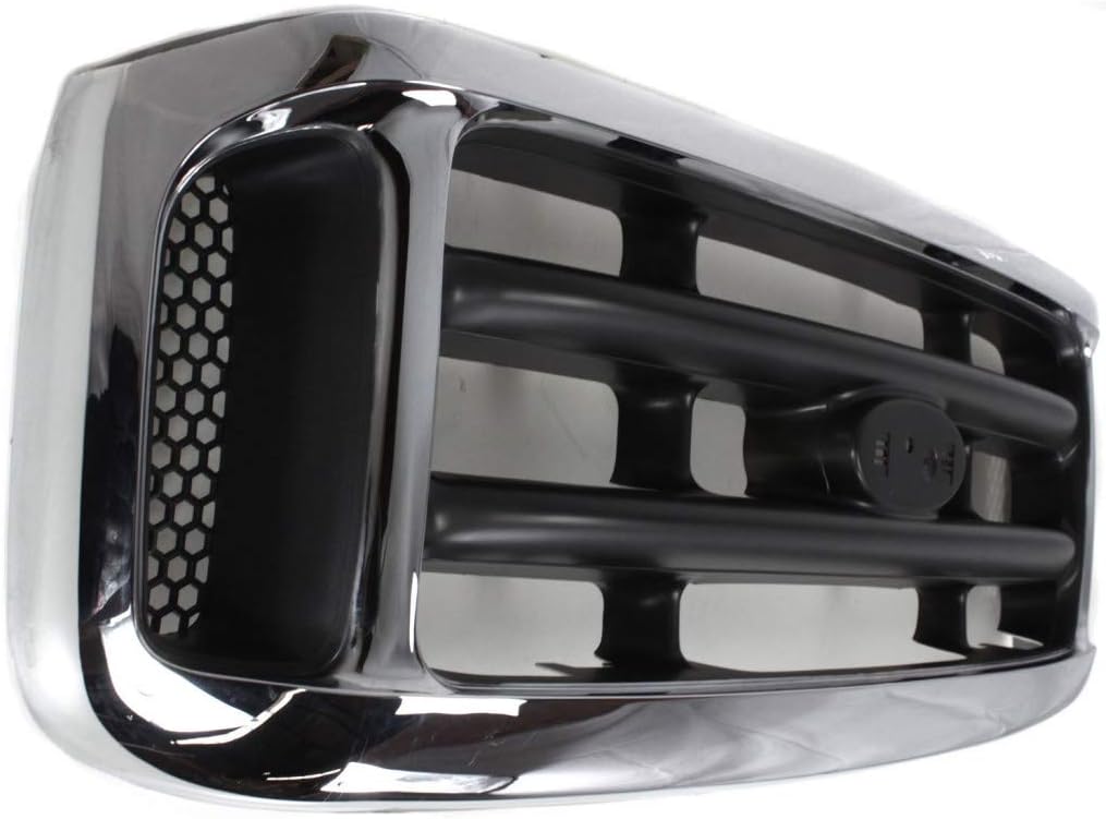 For Ford F350 Super Duty Grille Assembly 1999-2004 | Cross Bar Insert | Chrome Shell/Painted Gray Insert | CAPA | FO1200359 | 1C3Z8200BAA