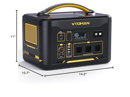 VTOMAN Jump 600X Portable Power Station, LFP Battery Powered Generator with 2x 600W AC Outlets (Surge 1200W), 4x USB ports