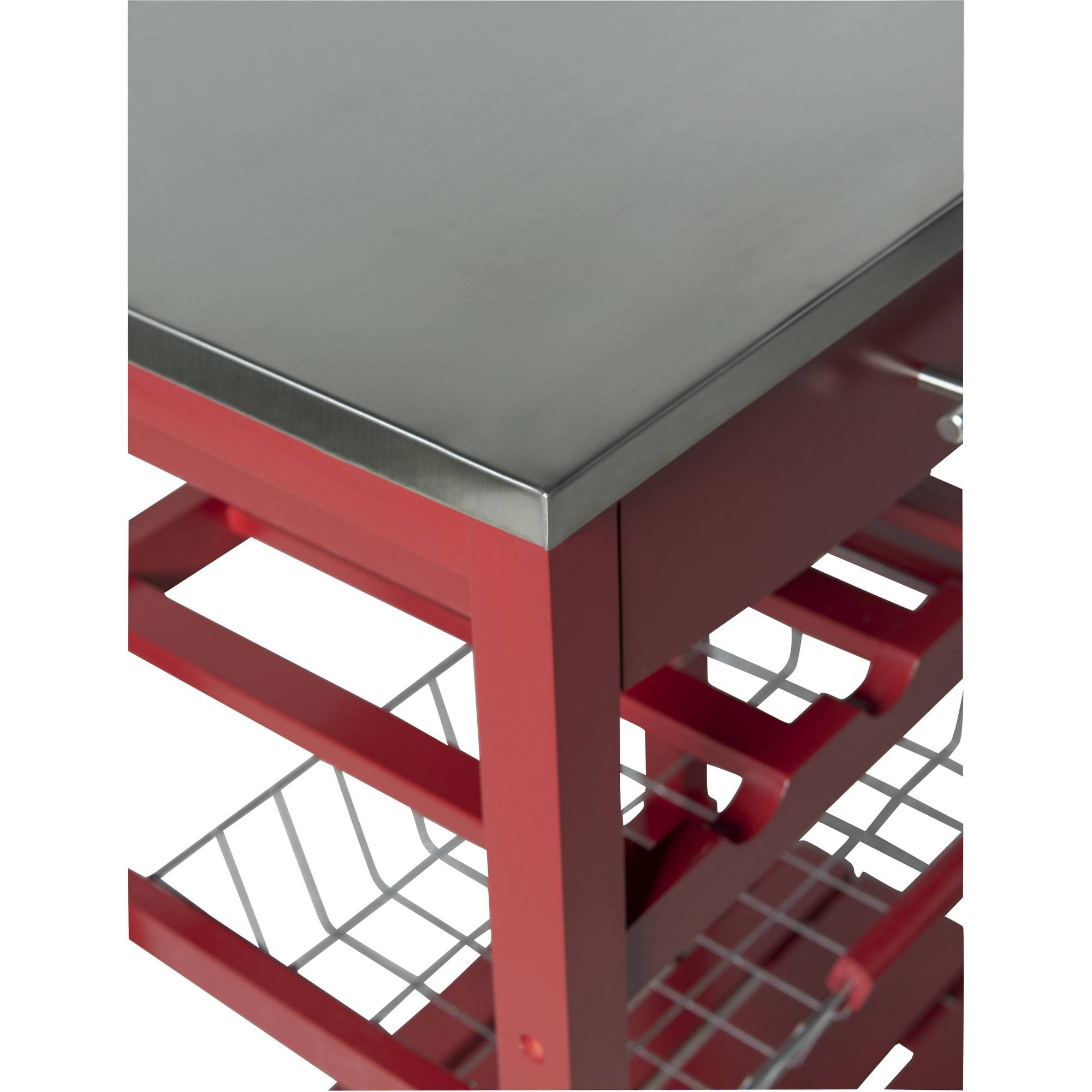 Linon Clarke Kitchen Bar Cart, Red