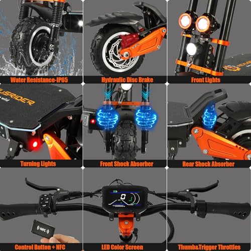 Adults Electric Scooter 6000W Dual Motor Up to 58 mph, 60 Miles Range, 60V35Ah Battery