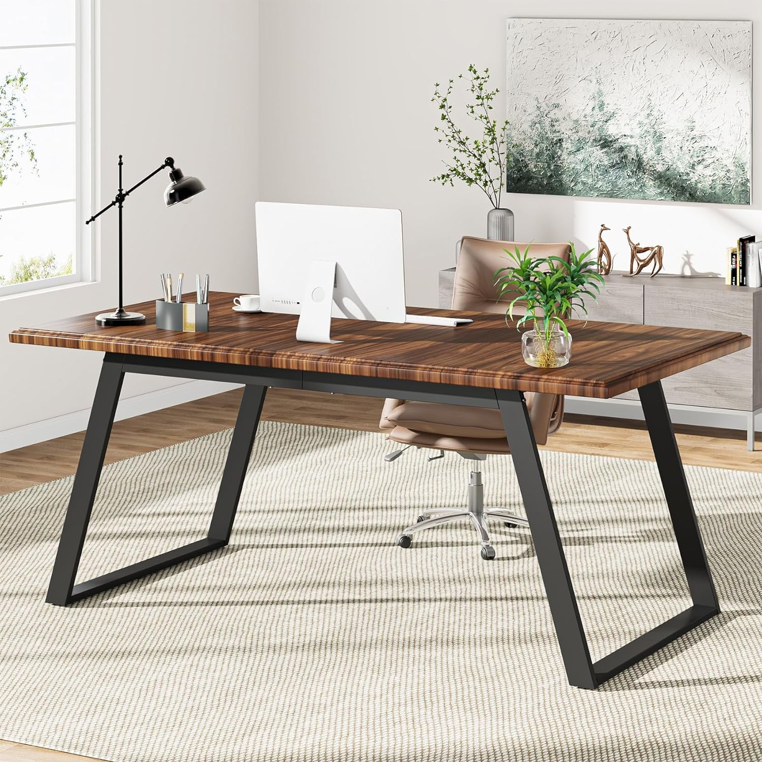 Tribesigns 63 Inch Executive Desk, Large Computer Office Desk