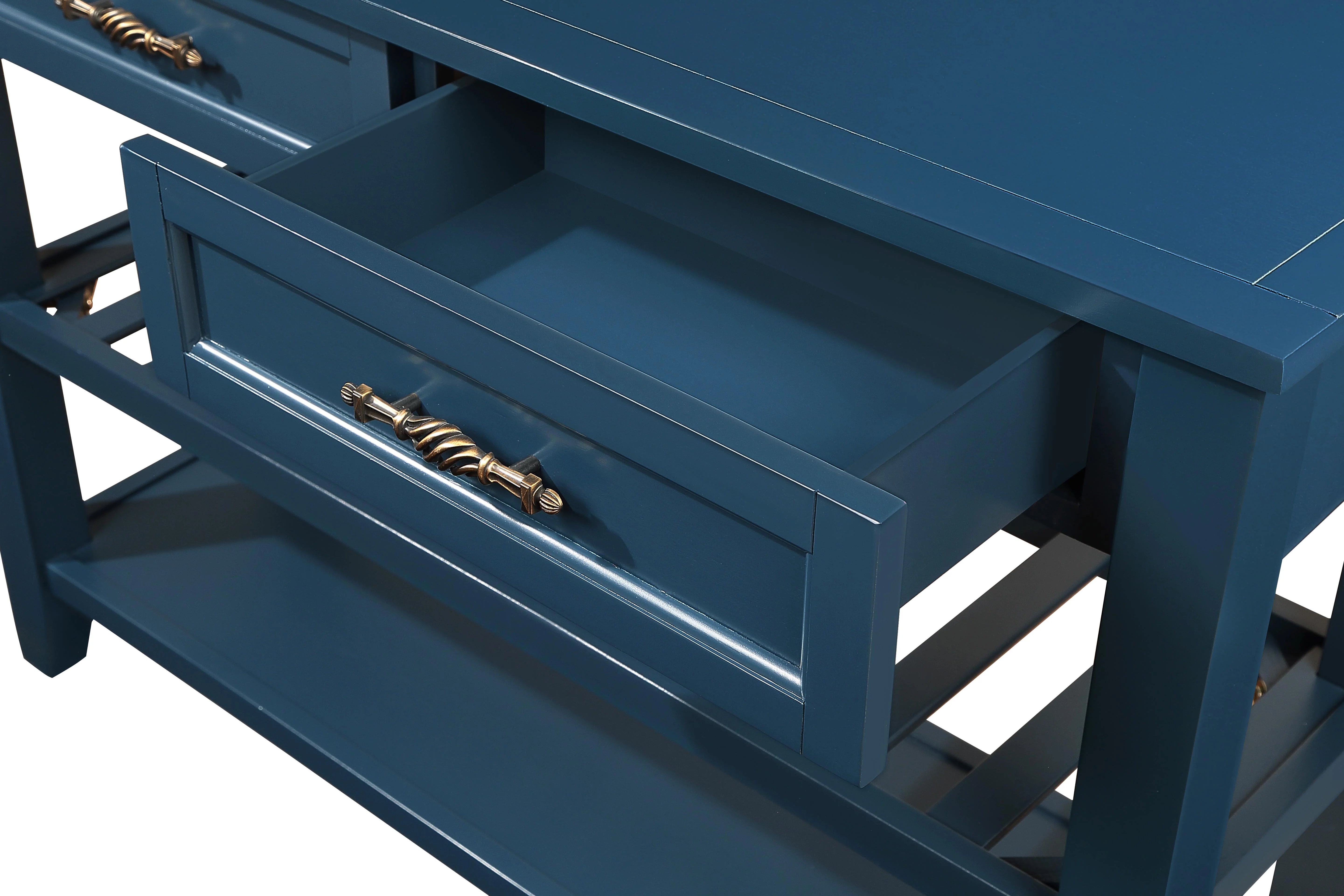 Console Sofa Table with 2 Storage Drawers and 2 Tiers Shelves