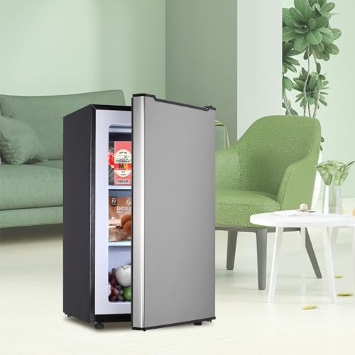 Maine Upright Freezer 3.6 Cu.Ft Mini Freezer with Reversible Stainless Steel Door Freestanding Compact Freezer with 3 Adjustable Thermostat