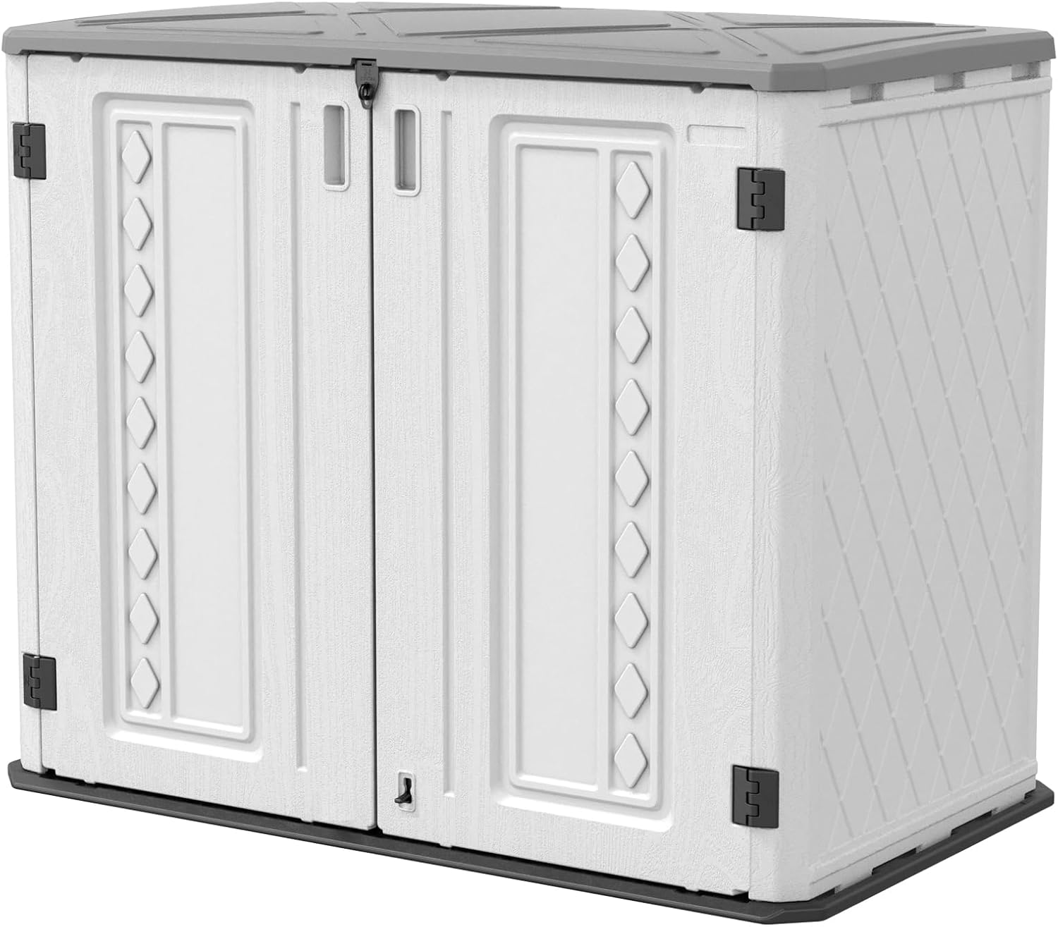 ADDOK Outdoor Horizontal Storage Cabinet,Outdoor Storage Sheds Waterproof/Lockable