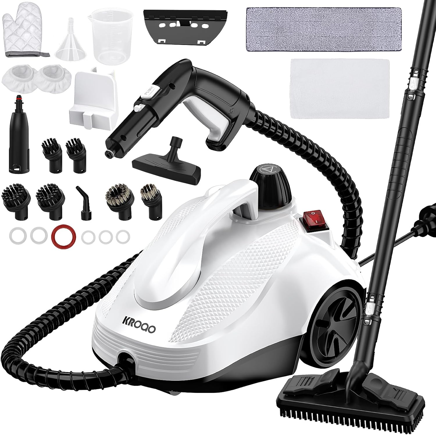 Steam Cleaner, Steam Mop with 23 Accessories, Powerful Multipurpose Portable Steamer for Cleaning to Remove Grime, Grease