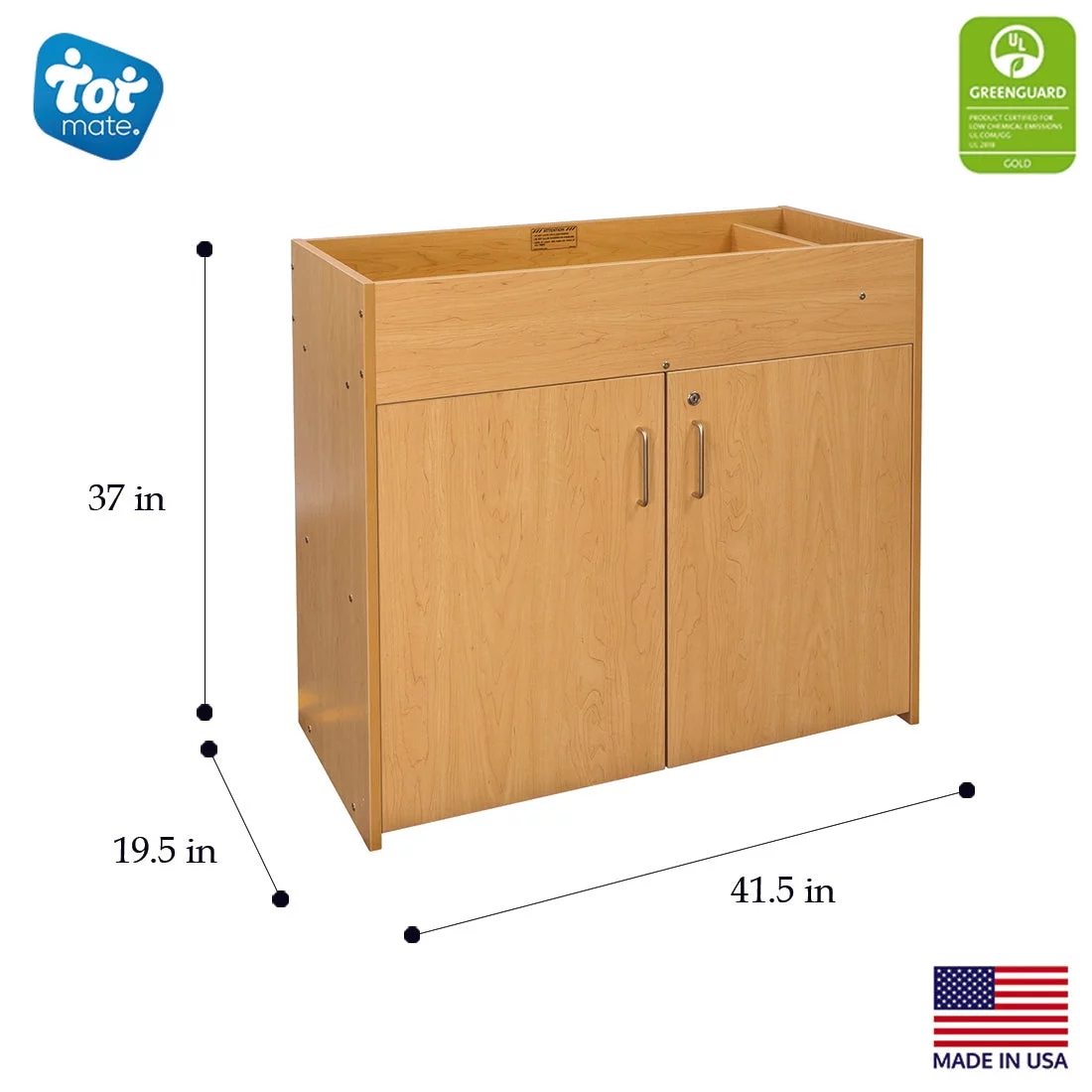 Tot Mate Infant/Baby Diaper Changing Table Station, Nursery Furniture, Maple Wood, Assembled