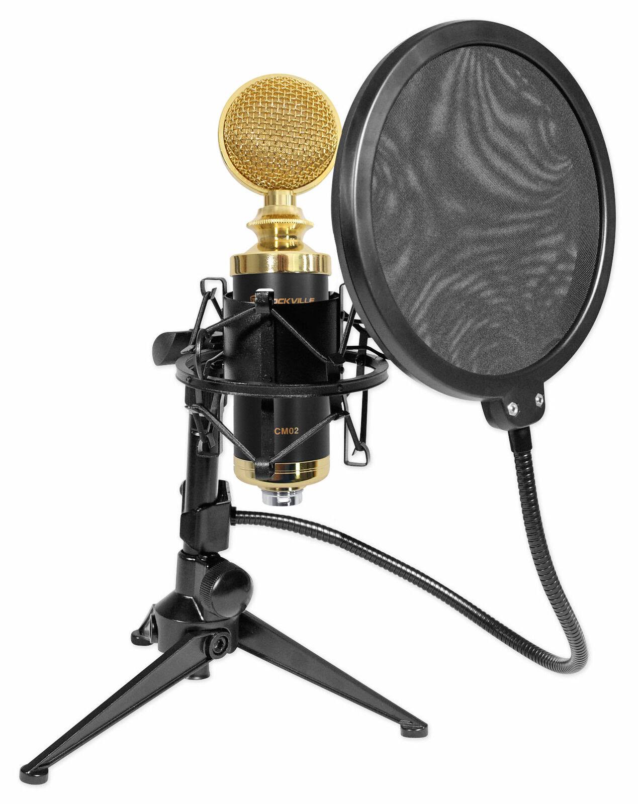 Rockville RCM02 Podcast Podcasting Studio Microphone+Shockmount+Stand+Pop Filter