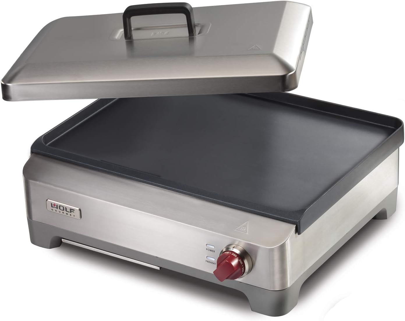 Wolf Gourmet Precision Electric Griddle, Indoor Grill, 200 sq. in, Nonstick Coating, Advanced Temperature Control, Stainless Steel