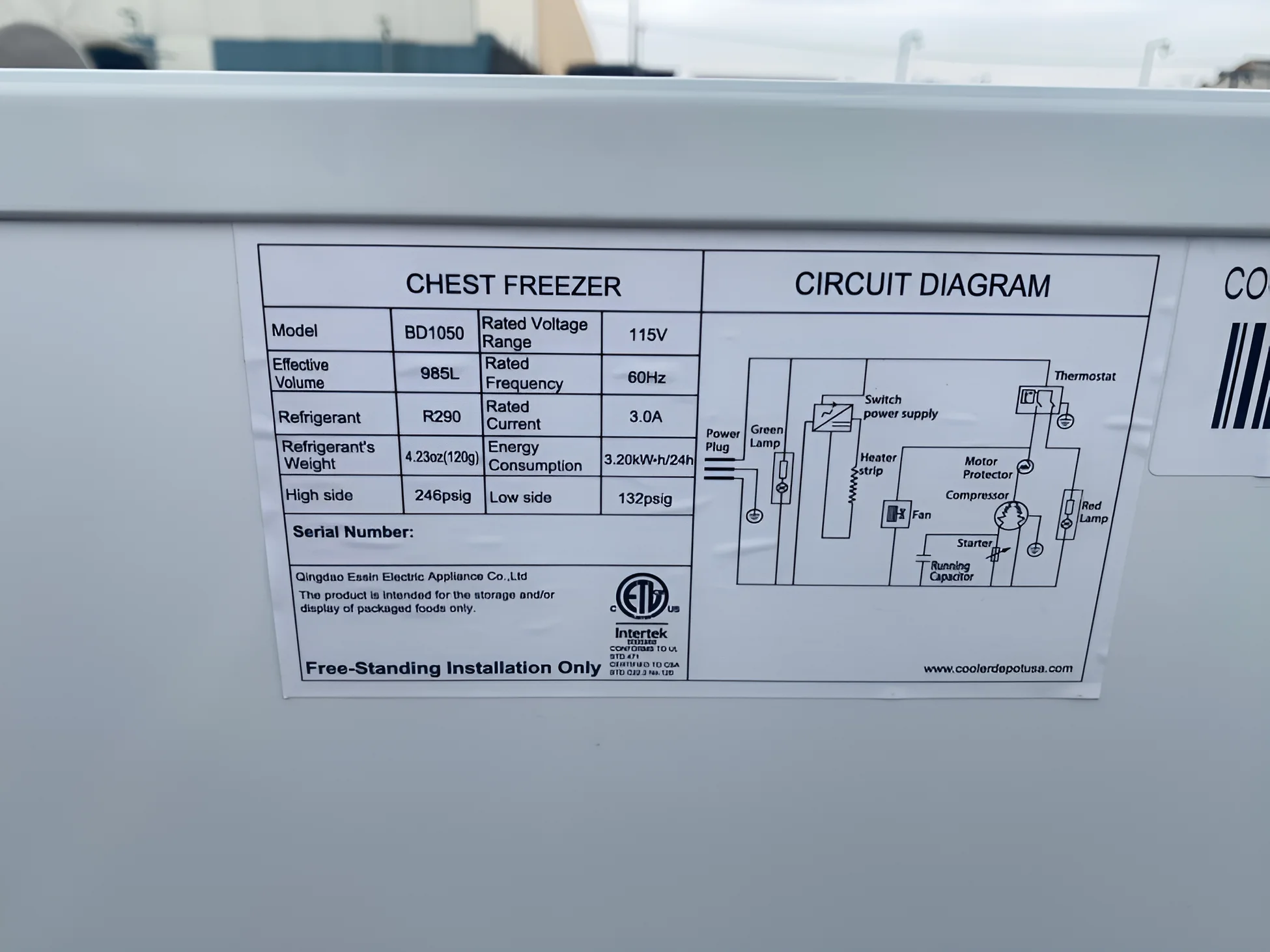 Commercial Huge Chest Freezer,Double door Blast Freezer for hard Ice Cream, Fresh Meat, Chincken, Fish 35 cu ft NSF