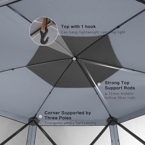 MASTERCANOPY 12x12FT Pop Up Gazebo Screen Tent - Instant Screen House with Netting, Quick Set, Outdoor Canopy Shelter with Carry Bag for Camping