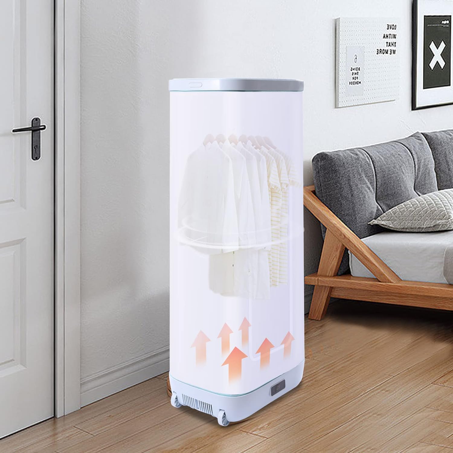 Mini Portable Clothes Dryer 850W Electric Wardrobe Dryer with Cloth Cover Compact Spaces Folding Clothes Dryer Machine for Home Apartments
