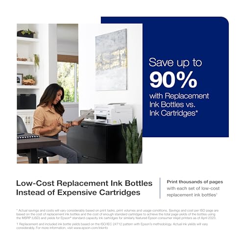 Epson EcoTank ET-4800 Wireless All-in-One Cartridge-Free Supertank Printer with Scanner, Copier, Fax, ADF and Ethernet – Ideal-for Your Home Office