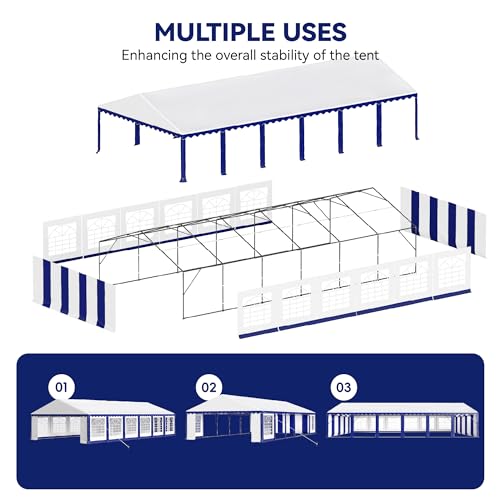 PHI VILLA 20'x16' Outdoor Heavy Duty Party Tent Large Commercial Canopy Wedding Event Shelter with Removable Sidewalls & 3 Storage Bags for Patio