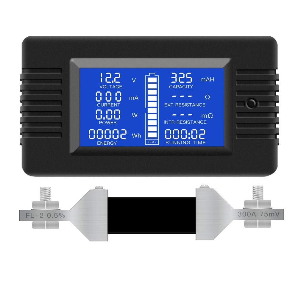 DC Multifunction Battery Monitor Meter,0-200V