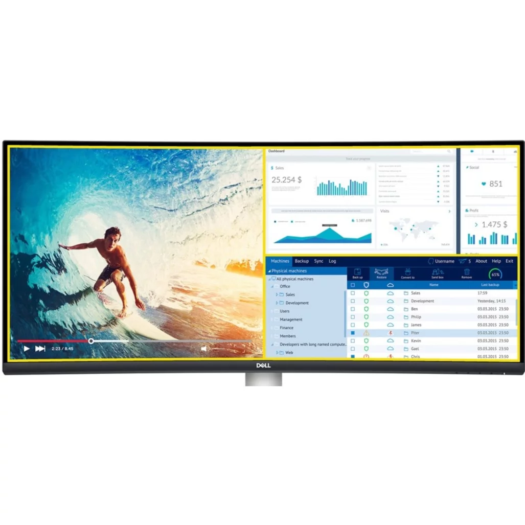 Dell S3422DW 34" Class Curved Screen LCD Monitor