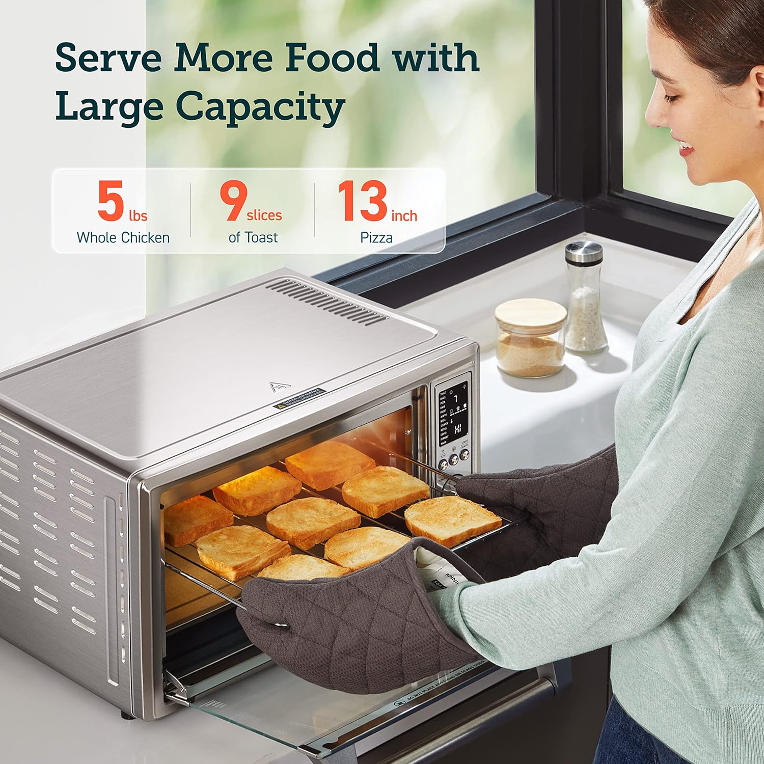 COSORI 13-in-1 Air Fryer Toaster Oven Combo with Rotisserie, Sous Vide, Convection, 32QT, Silver + 1500W Electric Kettle, 1.7L, Black