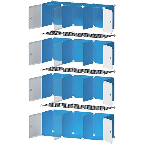 YOZO Cube Storage Organzier Portable Closet Wardrobe Bedroom Dresser (71x14x71 inches) Portable Closet Cube Shelf Armoire Pantry Cabinet, 25 Cubes