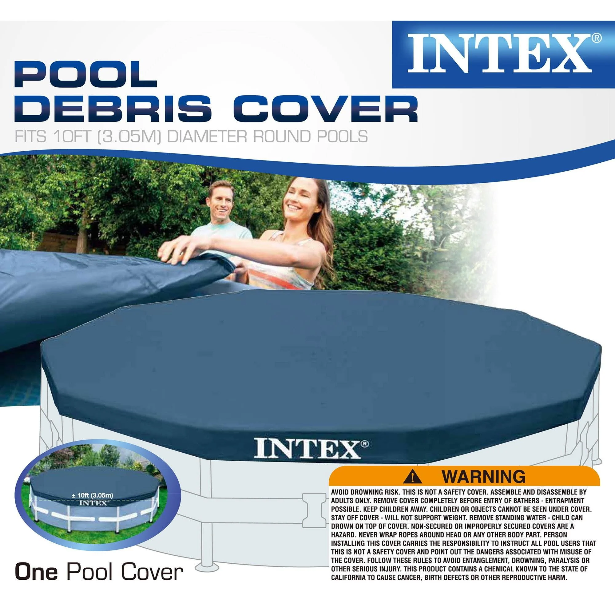 Intex Metal Frame 10' x 30 Outdoor Swimming Pool with Filter Pump & Cover Metal frame pools Round