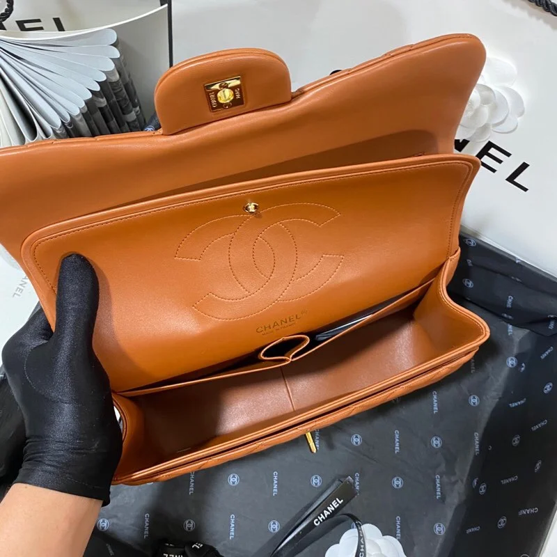 Chanel Large Classic Handbag Gold Hardware Brown For Women, Women&rsquo;s Handbags, Shoulder Bags 11.8in/30cm