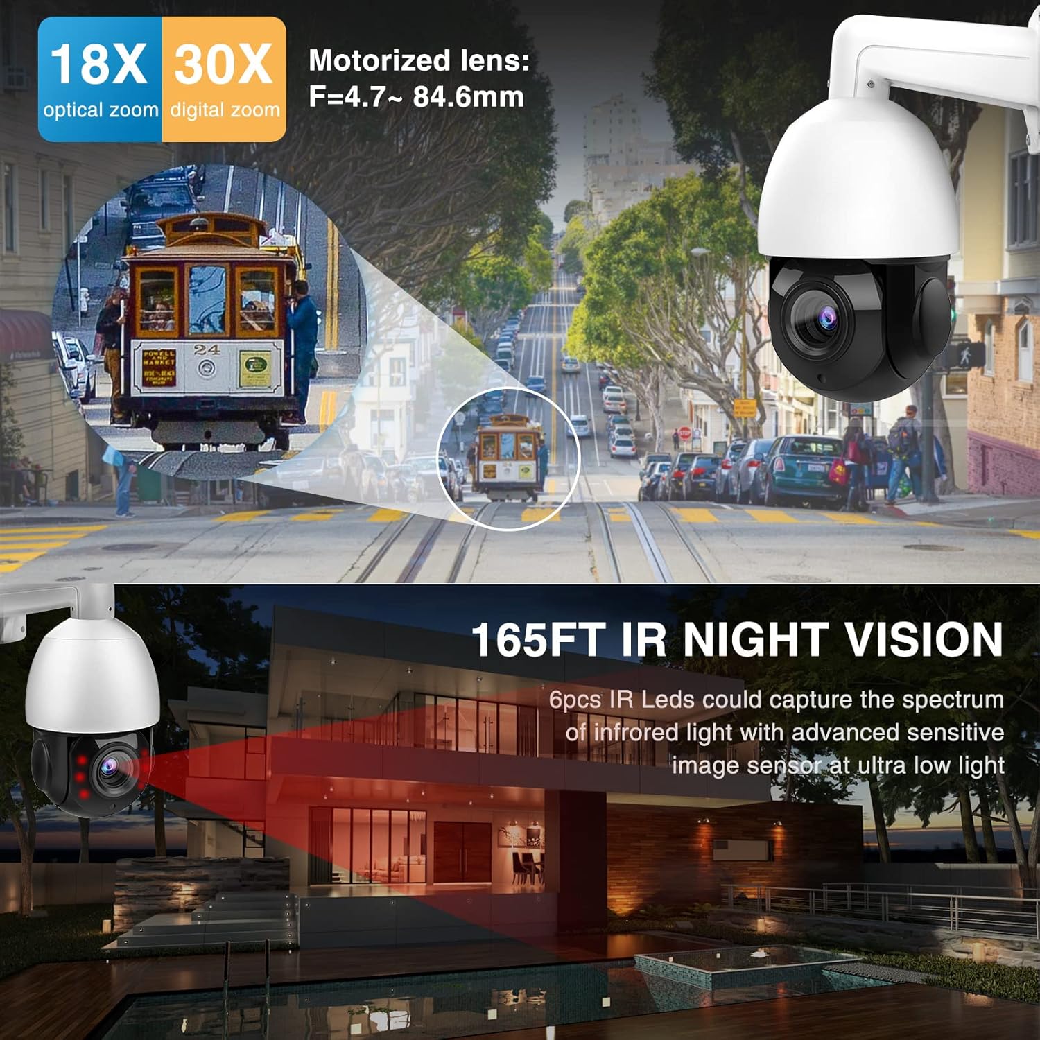 8MP Colorvu Camera Outdoor, Compatible for Hikvision, 2.8MM Lens with Full Color Night Vision, Built-in Mic, Smart Motion Detection