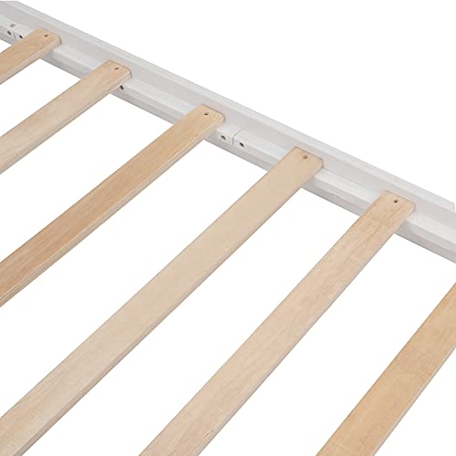 Harper & Bright Designs Twin Over Twin Bunk Bed with Stairs and Trundle, Solid Wood Stairway Bunk Bed Frame with Storage