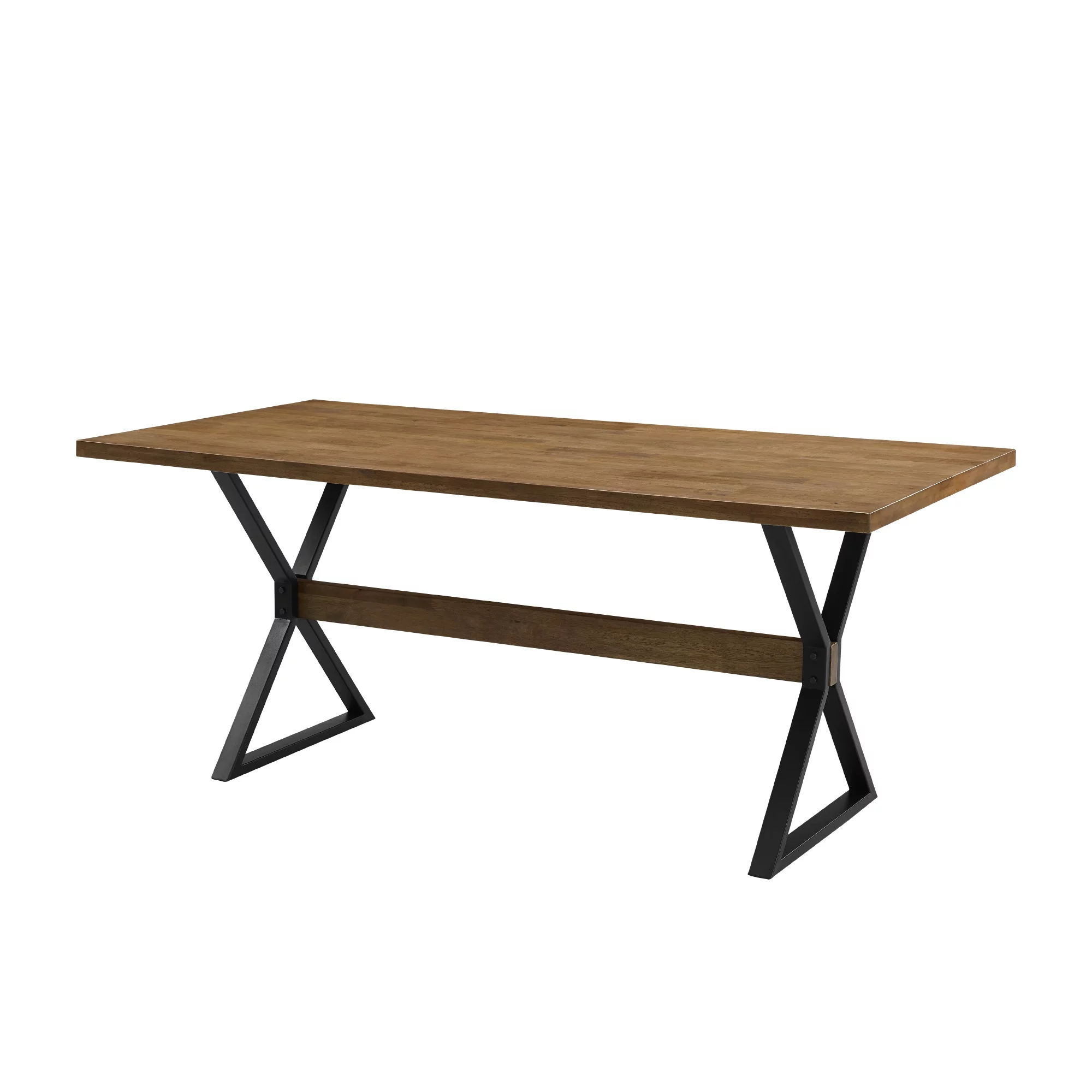 Walker Edison Modern Farmhouse X Leg Dining Table, Reclaimed Barnwood