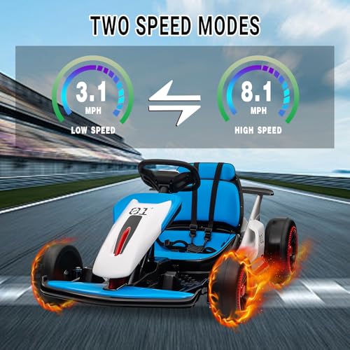 Kids Go Kart, Ride On Drift Kart with Dual 200W Motors, 24V Battery Powered Electric Drift Car, Outdoor 2-Speed Ride On Racing Toy for Boys Girls 6+