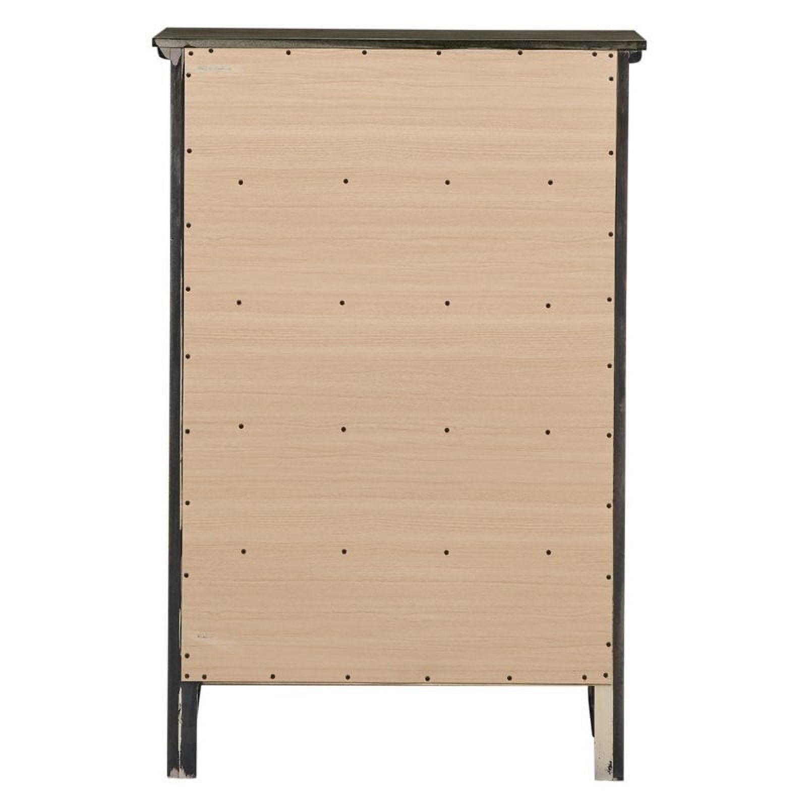 Home Square 3-Piece Set with King Bed 5-Drawer Chest and Nightstand in Gray