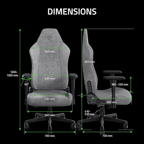 Razer Iskur V2 X Ergonomic Gaming Chair: Built-in Lumbar Support - Widened Seat Base - High Density Foam Cushions - Adjustable 152 Degree Recline