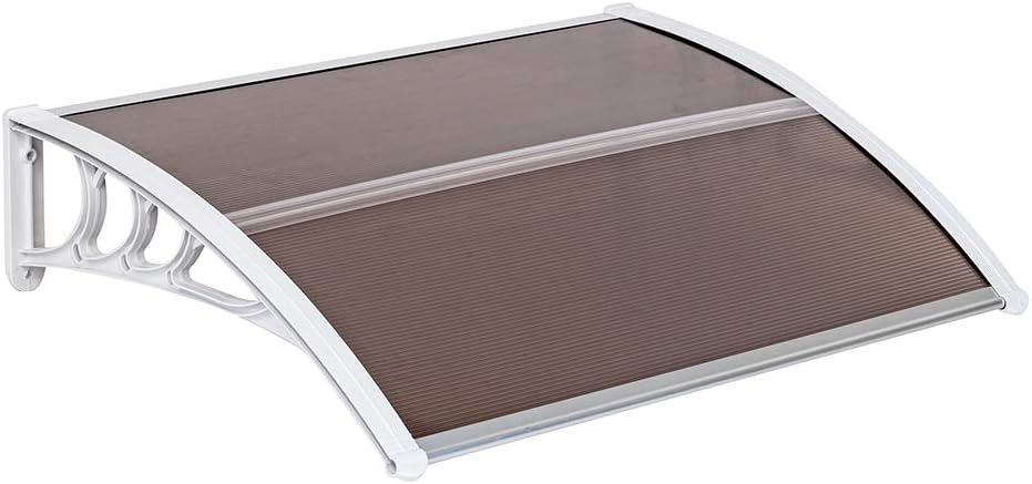 Outvita Window Awning Door Canopy 118x38, Polycarbonate Cover Front Door Outdoor Patio Awning Canopy UV Rain Snow Sunlight Protection Hollow Sheet
