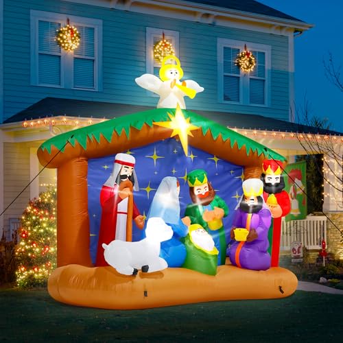 16FT Christmas Inflatable Snowman Outdoor Decorations, Giant Christmas Snowman, Holiday Blow Up Yard Decor with LED Lights
