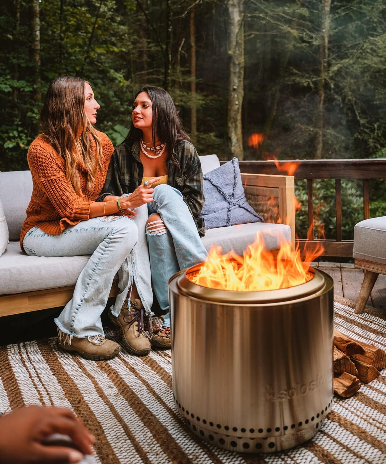 Solo Stove Bonfire Essential Bundle 2.0 | Incl. Smokeless Fire Pit, Stand, Lid, Camping Accessories, Portable for Wood Burning, Removable Ash Pan