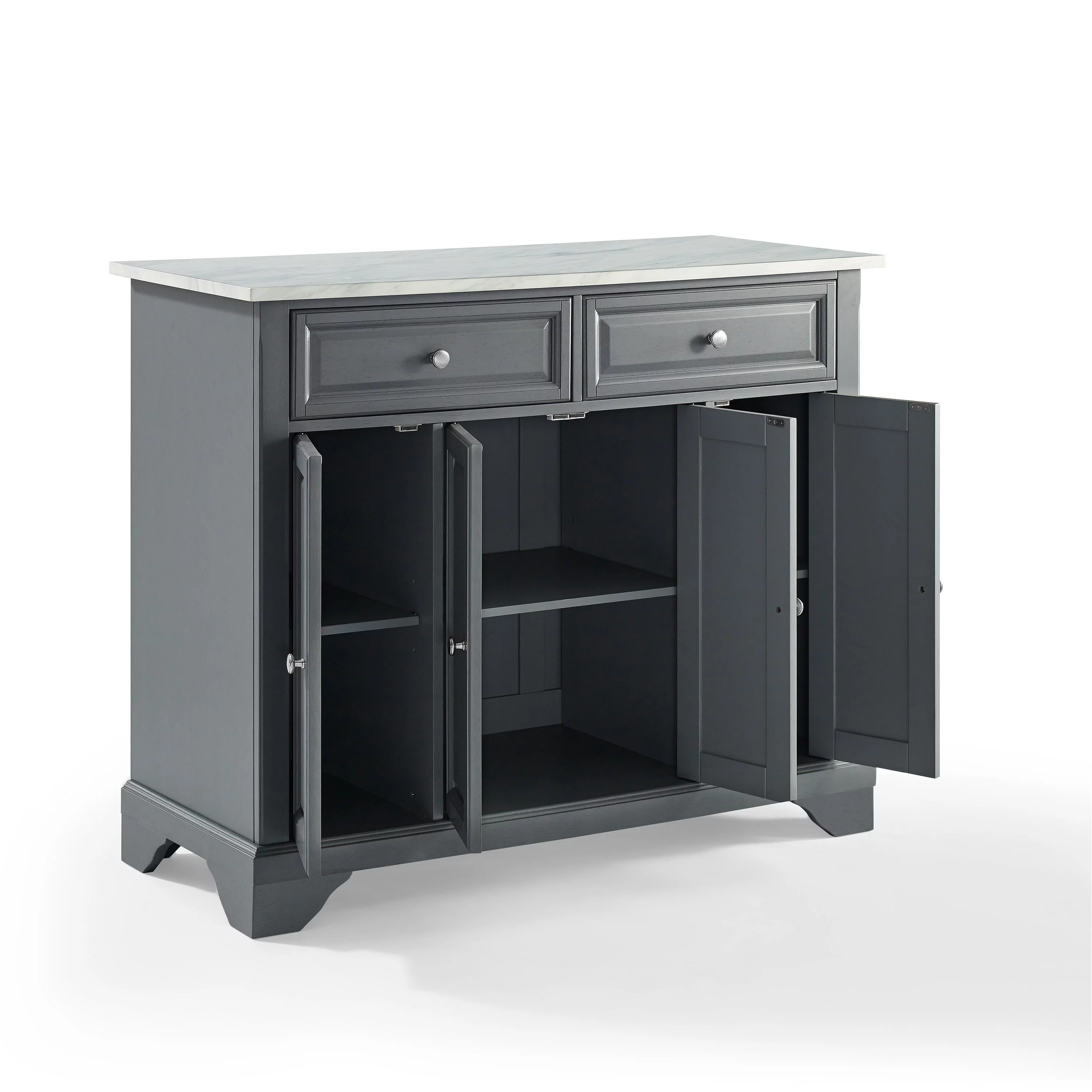 Crosley Furniture Avery Wood/Faux Marble Top Kitchen Island in Gray