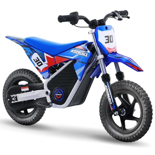 AIII Electric Dirt Bike for Kids 3-7, High Performance Racing Grade Motorcycle, Up to 8MPH, 2 Speed Settings, 12-Inch Off-Road Tires
