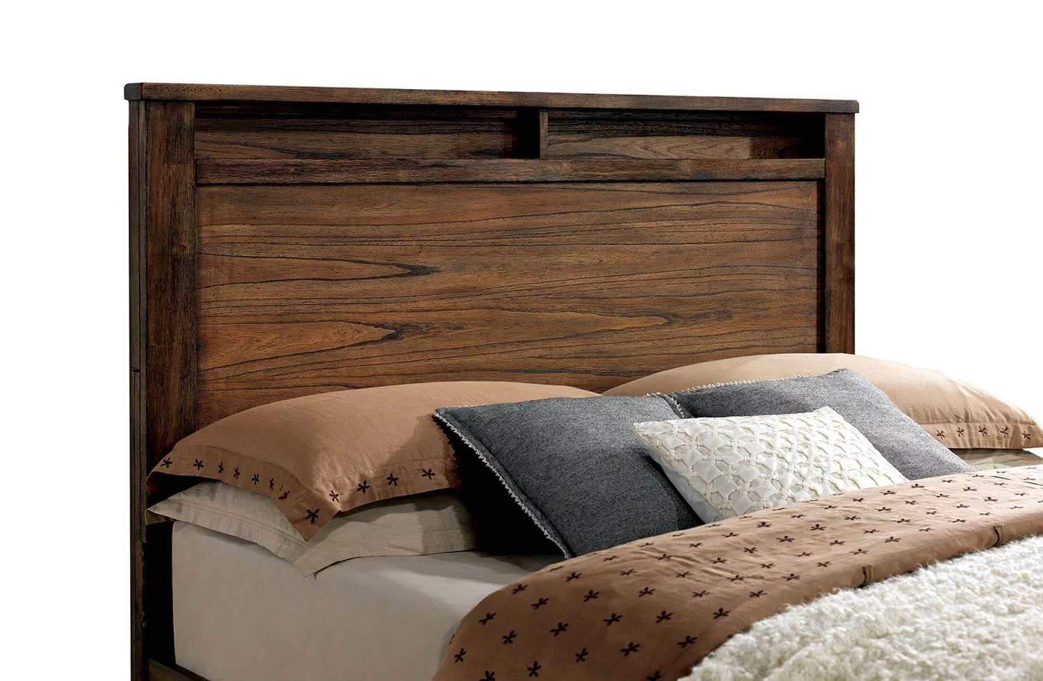 Cottage Oak Solid Wood King Bedroom Set 3pcs FOA CM7072-EK Elkton