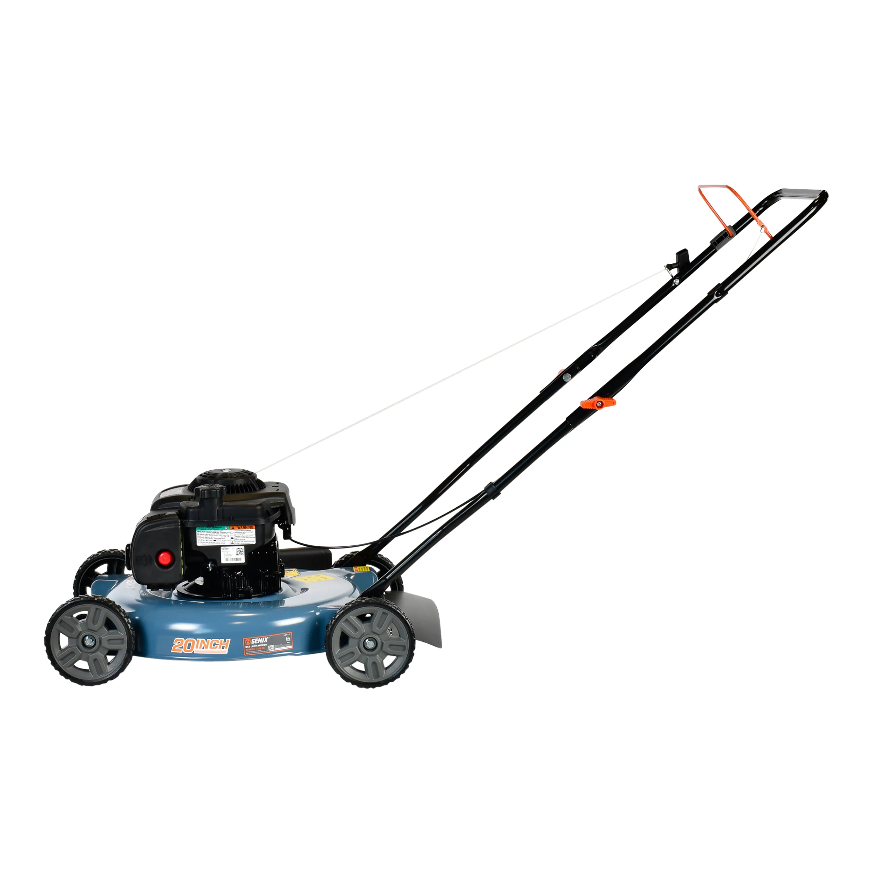 SENIX Gas Lawn Mower, 20-Inch, 125 cc 4-Cycle Briggs & Stratton Engine, Push Lawnmower with Side Discharge, 3-Position Height Adjustment, LSPG-L2