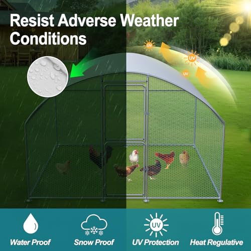 Large Chicken Coop, Chicken Coops for 30 Chickens, Chicken Runs for Yard with Water Poof & UV Resistance Cover