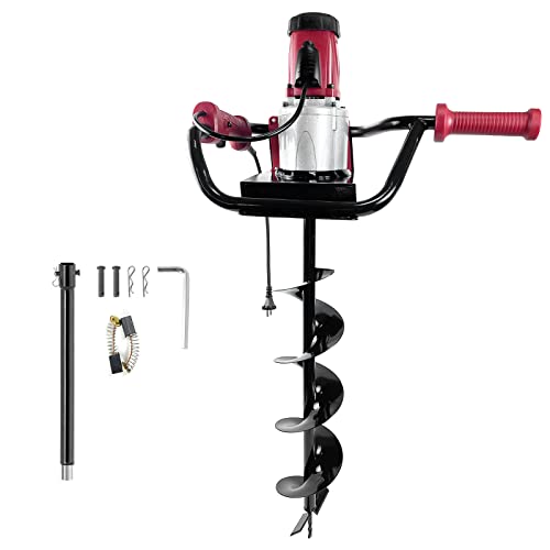 1500W Electric Post-Hole Digger with 6-Inch Auger Bit, Earth Auger Drill, Auger Bit Earth Auger, Ideal for Post Hole Digging, Drilling, Tree Planting