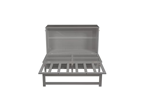 Queen Murphy Bed with Desk and Removable Shelves on Each Side, Murphy Bed Chest Murphy Bed Frame w/USB Port for Home Office, Studio or Guest Room