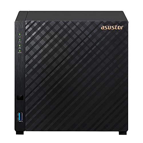 Asustor Drivestor 4 AS1104T - 4 Bay NAS, 1.4GHz Quad Core, Single 2.5GbE Port, 1GB RAM DDR4, Network Attached Storage