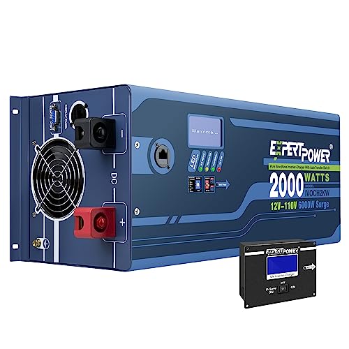 ExpertPower 3000W Pure Sine Wave Inverter Charger | Peak 9000W | DC 12V