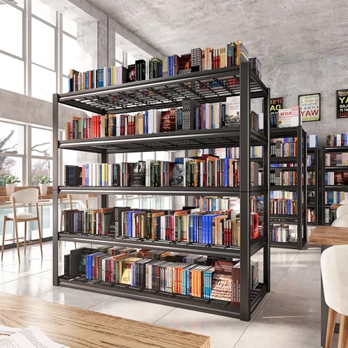 REIBII 60" W Garage Shelving Heavy Duty Metal Shelving 3000LBS Storage Shelves Adjustable Metal Shelves for Storage Industrial Garage Shelves for