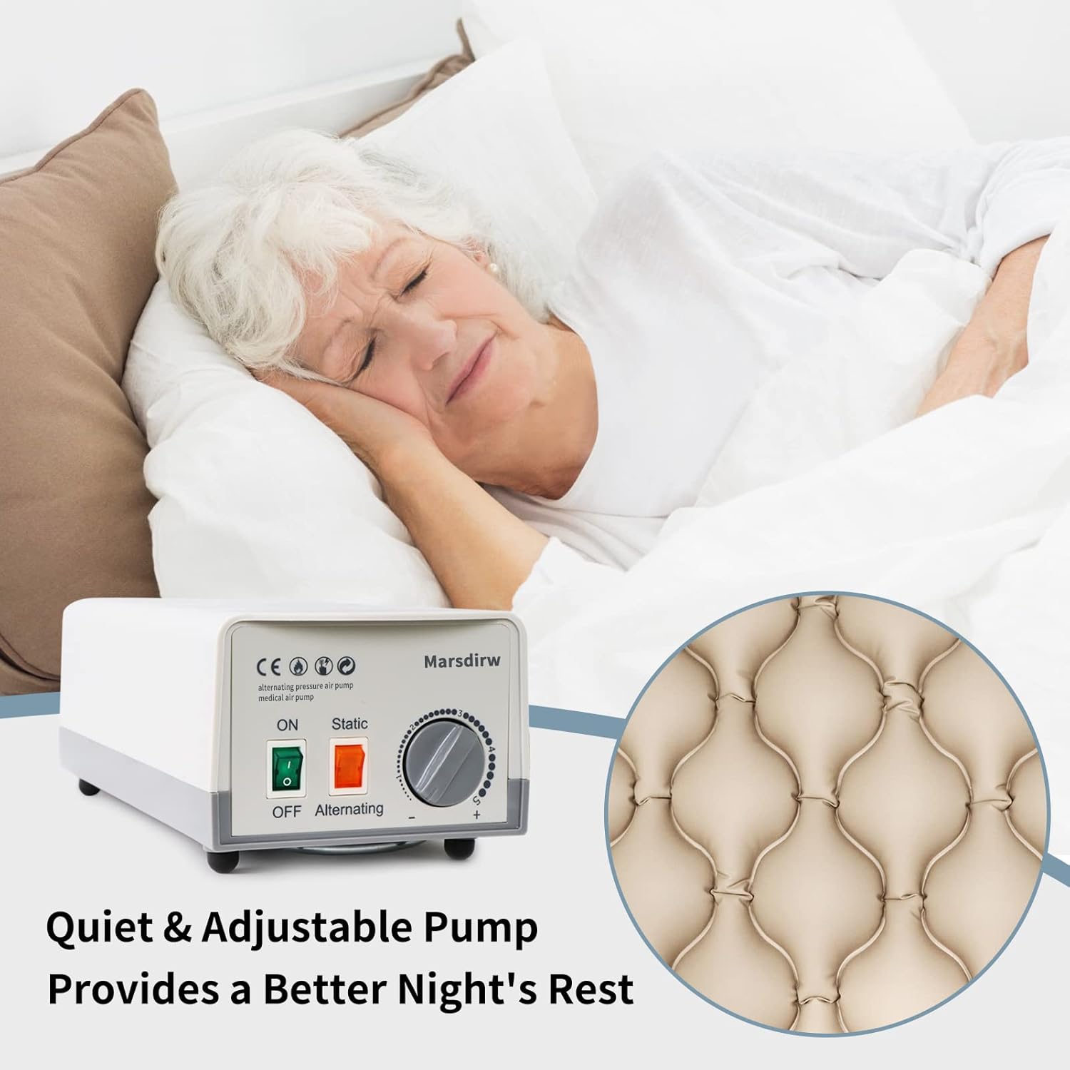 Alternating Pressure Pad Bed Pad to Prevent Bed Sores Air Mattress for Hospital Bed with Quiet Pump Colchon Antiescaras para Persona Encamada