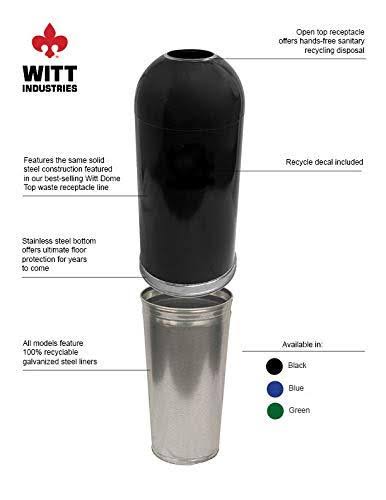 Witt 15 Gallon Push Dome Top Waste Receptacle - Black